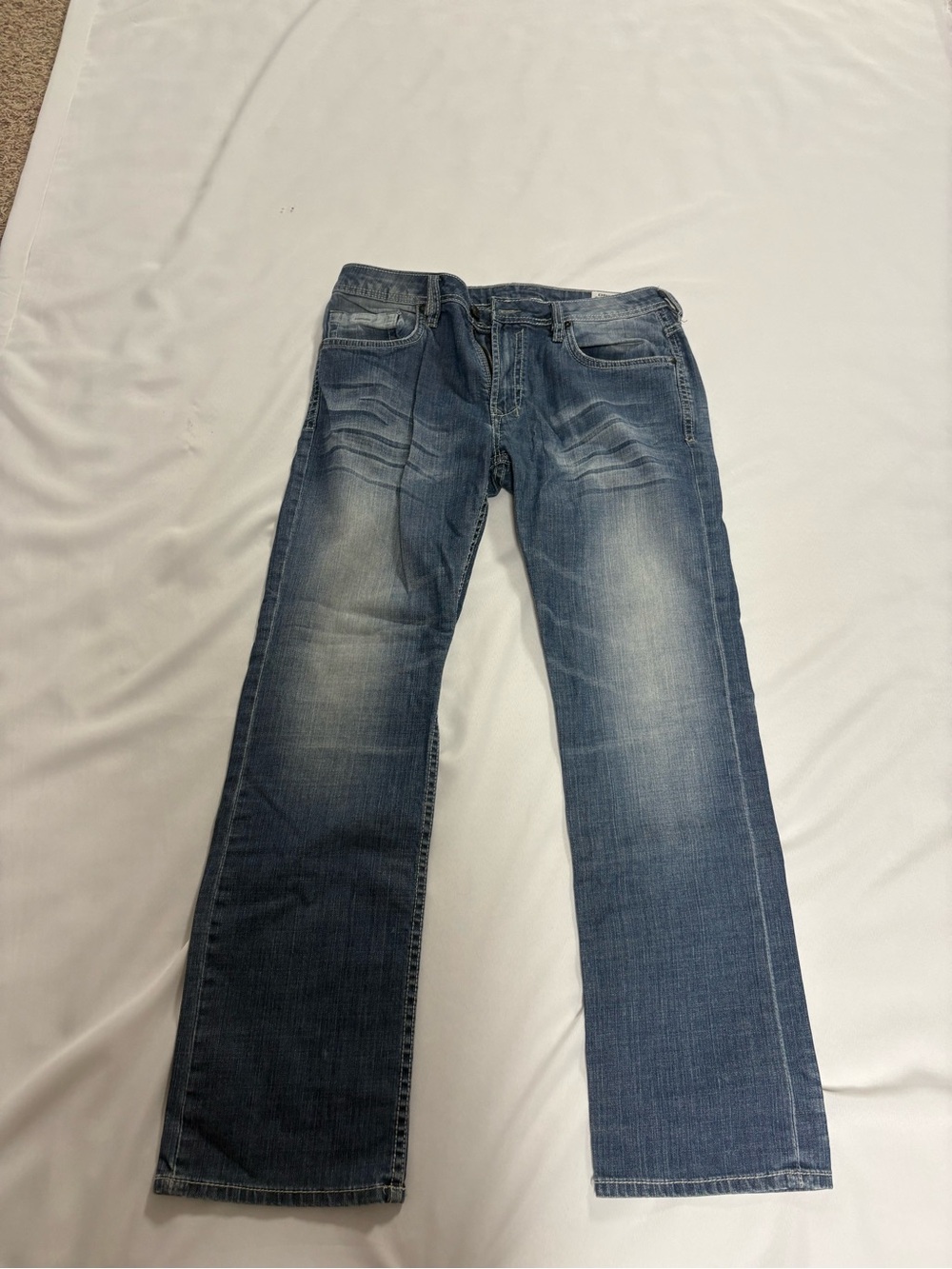 Buffalo David Bitton Men’s Faded Blue Bootcut Jeans